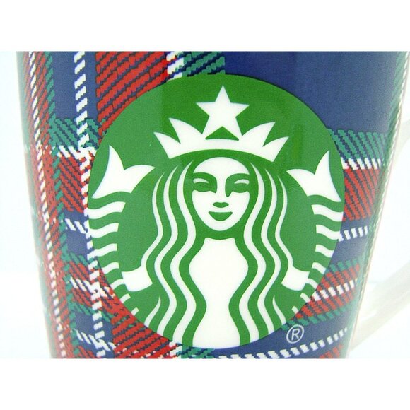 Starbucks 2017 Tartan Coffee Mug Cup Multicolor Plaid 18oz Holiday Large Logo - Picture 6 of 11